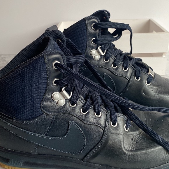 Size 6.5Y Lunar Force 1 SneakerBoot GS Dark Obsidian 706803-401 - Picture 13 of 13